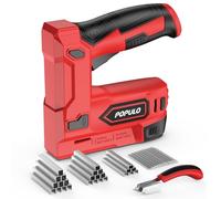 POPULO Electric Staple Gun, 2-in-1 Cordless Electric Stapler, 4V Battery Powered Brad Nailer with 1600 Staples & Nails, USB-C Rechargeable for Upholstery, Fabric, Crafts & DIY