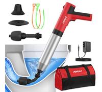 POPULO Electric Toilet Plunger, Air Powered Toilet Clog Remover, Heavy Duty Power Plunger, High Pressure Drain Unclogger for Household Toilets, Electric Drain Clog Remover with Built-in Air Pump