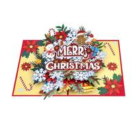 Popup Christmas Card Handmade With Snowflake Florals Includes Envelope Festive Greeting For Holiday Decoration Christmas Home Decoration Greeting