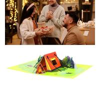 Popup Tent Greeting Card For Outdoor Enthusiast Unique Camping Themed Celebration Cards Handmade Gifts Card Foldable Greeting