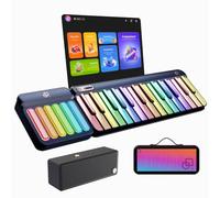 POPUPIANO 29-Key Smart Piano Keyboard with Speaker, Rainbow Lighting Keys, Beginner Lessons, 256 Tones, 100+ Chords, and Electric Keyboard Piano Audio Input