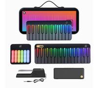 PopuPiano 59 Keys LED Guided Learning Smart Portable Piano Keyboard, 256 Voices, 100+ Automatic Chords, Electronic Digital Piano for Beginners, Lighted Piano and