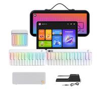 POPUPIANO Smart Digital Piano Keyboard 61 Keys with Illuminated Keys, MIDI Controller and Chord Pad, Portable E-Learning Keyboard for Performance and Composition, 256