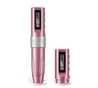 POPUPMU Wireless Tattoo Gun 3.0mm Stroke 5 Memory Function Rotary Tattoo Pen with Coreless Motor OLED Display Extra 800mAh Battery for Hair Scalp Lips Professional Tattoo Artist Pink(MINI DIVA)