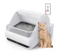 Popur X5 Automatic Cat Litter Box Self Cleaning, 30-Day Capacity Safe Open Top Electric Litter Robot for Multiple Cats, Odor-Seal, 24 Inch Tray, 33 lbs. Load, 99% Leakproof (Plastic Bin)