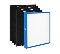 Popurure AF-10 Replacement Filter Compatible with HoMedics Air Purifier AF-10 AP-15 AR-10 Filter, Part Number AF-10FL AP-15CRF AF-15, with 1 HEPA Filter + 4 Activated Carbon Pre-filter