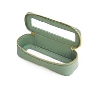 Popvibe Clear Makeup Bag Travel Cosmetic Case Transparent Toiletry Bag with Zipper, Portable Make Up Organizer Traveling Compact Car Bag for Essentials, Sage Green, Slim