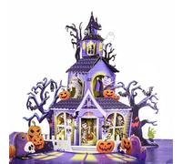 POPWOW Haunted House Pop Up Card, Happy Halloween, Pumpkin, Ghost, Tombstone, Scary 3D Greeting Cards, Gifts for Boy, Girl, Friend, Sister, Brother, 5x7 - Includes Envelope And Message Note