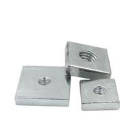 POQAX 20Pcs Metric Square Nuts, M3 M6 Carbon Steel Galvanized Zinc Plated Thin Quadrangle Block Nut, Coarse Thread(M6x10x10x2mm)