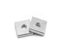 POQAX Zinc Plated Steel Square Nuts, M2 .5 Thin Quadrangle Block Nut, T 2. 3. mm Assorted 20pcs(M4x20x20x3.5mm)