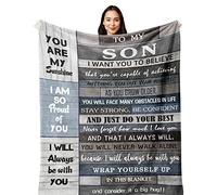 POQUSH Fathers Day Blanket for Son,Son Gifts from Mom/Dad,Son Gifts,College Graduation Gifts for a Son,Son Birthday Gifts, Gifts for Grown Son Blanket 60x50in