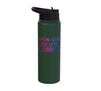 Por Qué No Los Dos Bi Pride Bisexual Flag Colors Stainless Steel Insulated Water Bottle