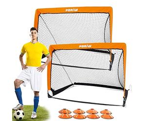 Poray Portable Soccer Goal Pop Up Soccer Net for Kids and Adults with 210D Oxford Fabric & Extra Stakes,Birthday Gift & Fun for Backyard and Soccer Training
