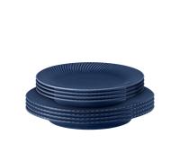 Porcelain Arc Blue 8 Piece Plate Set -