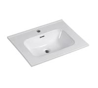 Porcelain Bathroom Sink Rectangular 61cm x 46cm COS Gloss White Finish Made in Porcelain