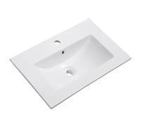 Porcelain Bathroom Sink Rectangular 61cm x 46cm Van Gloss White Finish Made in Porcelain