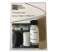 Porcelain Baths, Sinks, Toilets & Shower Trays Epoxy Repair Putty Kit - Repairs Chips, Deep Cracks & Defects. (Dark Grey)