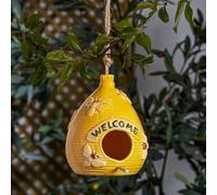 Porcelain Bird House Easy To Hang Garden Decoration (Yellow)
