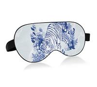 Porcelain Blue Tiger Flower Sleep Eye Mask, Sleeping Mask & Blindfold with Elastic Headband Soft Comfort Eyeshade Sleep Cover for Travel Yoga Nap