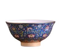 Porcelain Bowls Ceramic Bowl* Chinese Ancient Palace Style Porcelain Rice Bowl,Porridge,Soup Bowl14cm 5.5in Enamel Color Tibetan Auspicious Eight Treasure Chin