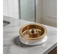 Porcelain Brass Basin Drain Push Button Waste, 66mm Easy Click Clack Sink Stopper for Bathroom Wash Basins and Bathtubs, Water Retention Pop-Up Core Not Included(White)