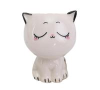 Porcelain Cat Planter - Fun -Shaped Indoor Ceramic Pot, No Drainage Tray, Compact Design For Small Plants And Succulents | Office Desk Decor, Bedroom, Living Room, Table, Shelf, Window