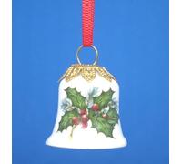Porcelain China Bell - Christmas Tree Hanging Holly