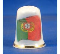 Porcelain China Collectable Thimble Flag of Portugal