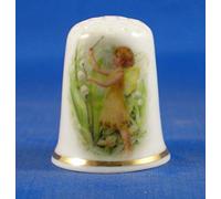 Porcelain China Collectable Thimble Lily of the Valley Fairy