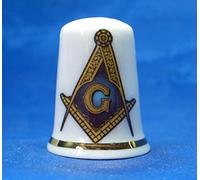 Porcelain China Collectable Thimble Masonic Square and Compass