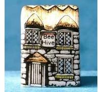 Porcelain China Collectable Thimble Miniature House Style Bee Hive Cottage