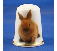 Porcelain China Collectable Thimble New Zealand Rabbit