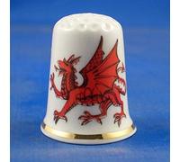 Porcelain China Collectable Thimble Welsh Dragon