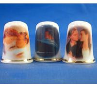 Porcelain China Collectable Thimbles Set of Three Titanic