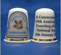 Porcelain China Collectible Thimble - National Trust 125th Anniversary - Free Box