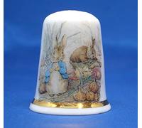 Porcelain China Miniature Thimble - Beatrix Potter Vintage Peter Rabbit