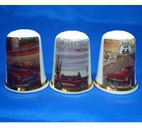Porcelain China Thimble - Motors Poster Route 66