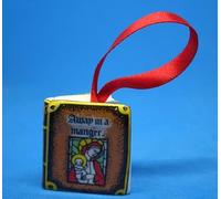Porcelain China Thimbles - Christmas Carol Away in a Manger Tree Hanging