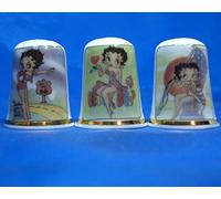Porcelain China Thimbles Set of Three - Betty Boop USA