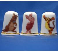 Porcelain China Thimbles Set of Three - Winnie the Pooh Characters