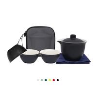 Porcelain Chinese Gongfu Tea Sets for Adults Portable Kungfu Teapot and Cup Set Small Ceramic Tea Party Set Travel Tea Mug with Lid for Home Gifting Outdoor and Office