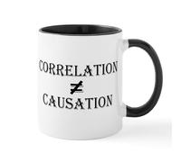 Porcelain Coffee Mug Correlation Causation Lover's Humorous Vacation Classic Coffee Cup Humous Hot Drink Cup for Women Hot Brew Restaurant