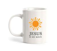 Porcelain Coffee Mug Jesus is My Rock Plastic Office and Home Funny Stoneware Coffee Mug Coloured Hot Drink Cup for Friends Anniversary Office
