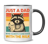 Porcelain Coffee Mug Raccoon Graphic Dad Who Always Came Back with The Milk with Handle Coffee Cup Design Ceramic Drinkware for Coworkers Hot Brew Cafes