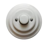 Porcelain Dimmer Light Switch - Flush Mounted Retro Ceramic Wall Switch, Trailing Edge, 220-240V, CE Certified, White Vintage Cottage Loft Style