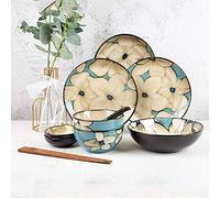 Porcelain Dinnerware SetHand-Painted Dinnerware Set Blue Rice Bowl Soup Bowl Dinner Plate Fish Plate Combination Ceramic Household Service for 2, Tableware Gift
