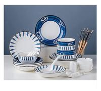 Porcelain Dinnerware Sets Plates and Bowls Sets Modern Ceramics Dinnerware Set Service for 8-12 Japanese Style Plates and Bowls Sets Dishes Sets-Complete Porcel