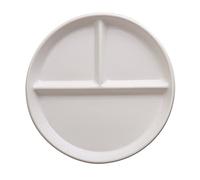 Porcelain Divided Plate, Elegant Round Portion Control Plates for Adults, Diet Dinner Plate with Compartments for Dessert Salad Steak Sushi Spaghetti(8 Inch)