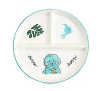 Porcelain Divided Plates, Portion Control Plates for Adults Weight Loss, Round 3 Compartment Dinner Plates for Dessert Salad Steak Sushi Spaghetti, 8 Inch