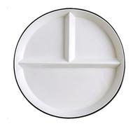 Porcelain Divided Plates, Round Portion Control Plates for Weight Loss for Adults, Compartment Dinner Plates for Dessert Salad Steak Sushi Spaghetti